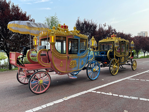 Calèche électrique de style européen à quatre roues pour le tourisme, les mariages, calèche royale en forme de citrouille, calèche touristique tirée par des chevaux à vendre - Product Image 2