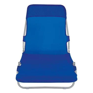 Chaise longue d'extérieur en acier avec tissu textile bleu - Product Image 5