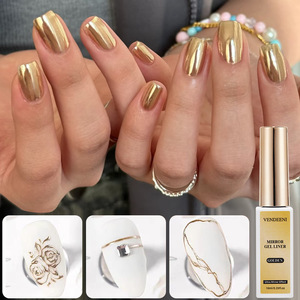 Esmalte de Gel para Dibujar Líneas Metálicas en Dorado y Plateado, Esmalte de Gel para Pintar Uñas con Hilo Dorado Champán - Product Image 1