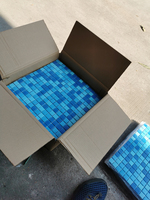 GUCI Stocké Pas Cher Blue Mix Dot Surface Glass Mosaic Prix quantité minimale de commande 1 Conteneur 3852 Sqm Mur Plancher Piscine Projet