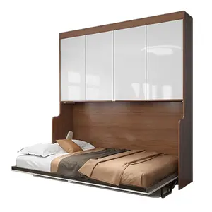 Transitional Engineered Lift Up Storage Bed Upholstered Heavy Duty Horizontal Mounting Bed Living Room Hotel Furniture