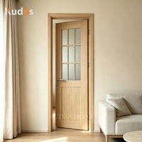 Porte intérieure moderne de style nordique à 9 panneaux en verre dépoli, grain de bois chêne blanc, insonorisée, pour chambre à coucher et maison
