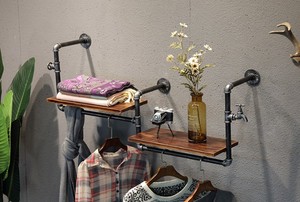 공장 파이프 스레드 바닥 플랜지 파이프 선반 브래킷 스레딩 공장 파이프 벽 장착 브래킷 홈 장식 - Product Image 6