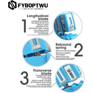 Fyboptwu Dénudeur de câble coaxial 45-162, outil portable à poignée ergonomique pour le dénudage de gaine de fibre optique et la coupe de câbles - Product Image 6