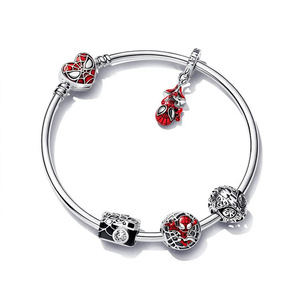 Panjia Manwei Series <span class=keywords><strong>Spiderman</strong></span> Beaded Pendant Bracelet Cobre Plated Love Base Chain Diamond Factory Wholesale Charm Bracelets - Product Image 4