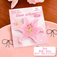 30 feuilles de notes autocollantes florales mignonnes, notes autocollantes réutilisables, notes de messages de dessins animés, notes réutilisables sur le thème du Sakura