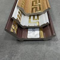 Corniche de plafond en PS de luxe européenne, moulure murale décorative dorée pour la décoration intérieure d'hôtel