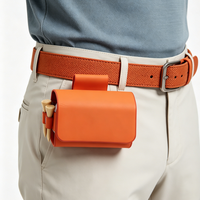 Pochette professionnelle étanche en cuir PU pour objets de valeur de golf, avec clip ceinture, porte-tee, sac de golf, pochette pour accessoires de balle, logo personnalisé pour golfeur