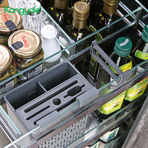 Organisateur de bouteilles d'eau pour armoire de <span class=keywords><strong>cuisine</strong></span> Kangyale, panier <span class=keywords><strong>coulissant</strong></span> pour armoire, étagère coulissante en acier inoxydable, <span class=keywords><strong>porte</strong></span>-épices - Product Image 5