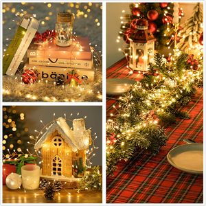 Đèn Led dây 50m 100m ngoài trời trong nhà không thấm nước ấm trắng dây đồng cụm đèn cây 8 chế độ lấp lánh đèn Cổ Tích - Product Image 6