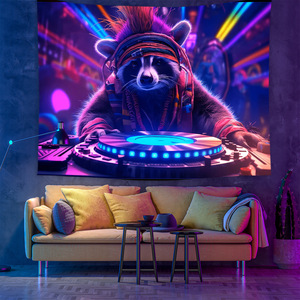 Tapices de luz negra reactiva UV, colgante de pared de personaje de <span class=keywords><strong>película</strong></span> fluorescente brillante nocturna para decoración de sala de estar del hogar - Product Image 6