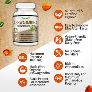 Capsules végétariennes d'Ashwagandha à force maximale, 60 unités, saveur menthe douce, flacon, soutien pour le soulagement du stress, le sommeil et l'équilibre du cortisol - Product Image 5