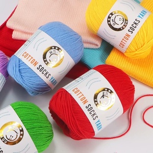 Trois plis Super doux lait <span class=keywords><strong>coton</strong></span> mélangé fil moyen-fin pour bricolage tricot à la main teint pour chapeaux écharpes couvertures poupées hauts bébés - Product Image 3