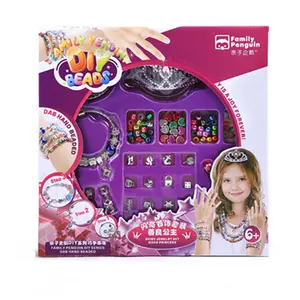 Couronne et bracelet collier bricolage chaîne perles jouets coloré kit jeu enfants jouet pour enfants décor de cheveux