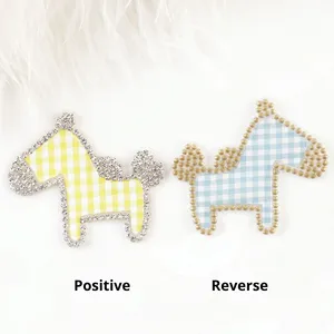Patch thermocollant auto-adhésif en strass incrustés de diamants, motif cheval de dessin animé, pour vêtements, sacs, coques de téléphone portable, décoration DIY - Product Image 3