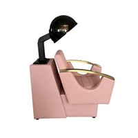 Ensemble de mobilier de salon commercial en cuir : Fauteuil de lavage de cheveux avec armoire et miroir, idéal pour salon de coiffure et usage domestique