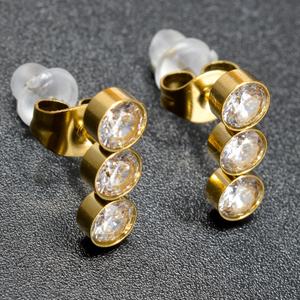 Boucles d'oreilles en zircon, vente en gros d'usine, boucles d'oreilles en acier inoxydable, accessoires pour boucles d'oreilles - Product Image 1