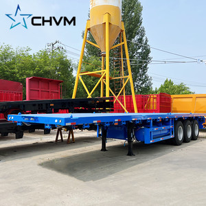 30-50 टन फ्लैटबेड कंटेनर ट्रेलर 3 एक्सल्स 20 फीट/40 फीट सेमी ट्रेलर स्टील सामग्री बिक्री के लिए - Product Image 2