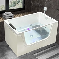 Baignoire de massage autoportante intelligente, spa, baignoire ultra-profonde, petite taille, style japonais, avec accoudoirs