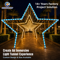Tunnel lumineux LED commercial personnalisé pour Noël, décorations extérieures IP65, arches lumineuses pour parcs à thème et expositions de festivals