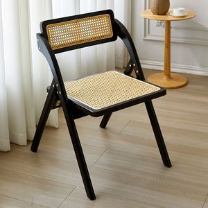 Chaises <span class=keywords><strong>de</strong></span> salle à manger ergonomiques pliables en rotin avec pieds en bois pour usage commercial dans les hôtels, cafés, bars et jardins ZN 549 - Product Image 1
