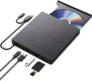 Taşınabilir oyuncu USB 3.0 CD Rw yazar ile SD/TF kart okuyucu ve HUB için bilgisayar masaüstü dizüstü Linux harici optik sürücü Rom Dvd