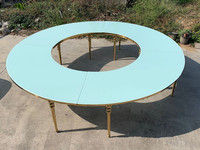 Miroir extérieur en verre et acier inoxydable pour mariage, événement, fête, table serpentine, table de mariage - Or ou argent