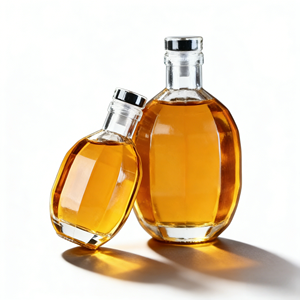 Haute Qualité Rond Transparent 500ml 700ml 750ml 1000ml <span class=keywords><strong>1L</strong></span> Litre Clair Vide Vodka Liqueur Gin <span class=keywords><strong>Rhum</strong></span> Tequila Spiritueux Bouteilles En Verre - Product Image 1