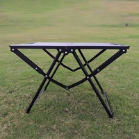 Table pliante tactique en acier au carbone sans installation pour camping, pique-nique, thé et marché nocturne