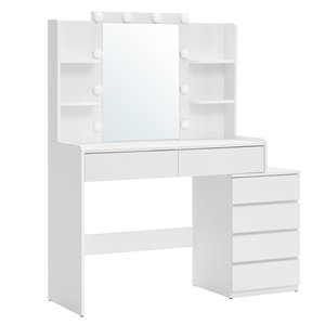 Mobili per la casa <span class=keywords><strong>toeletta</strong></span> in legno disegni per il <span class=keywords><strong>trucco</strong></span> specchio con set di cassetti bianco moderno - Product Image 1