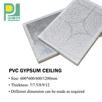 Carrelage de plafond en plaques de plâtre laminé en PVC ignifuge et étanche 60X60 faux plafonds en gypse pour restaurants