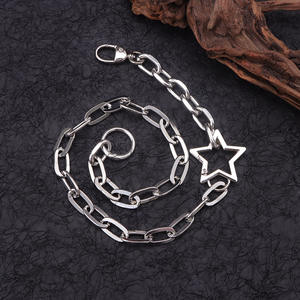 Cadena de cintura de aleación de zinc con estrella hueca plateada de una sola capa estilo Hip Hop para pantalones, accesorios de moda para vaqueros - Product Image 3