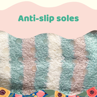 Chaud Super Doux Antidérapant Grip Hiver Fluffy Microfibre Casual Home en utilisant Cheap Crew Sleeping Sock, Turquoise et bande blanche