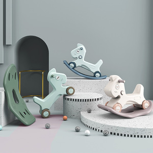 <span class=keywords><strong>2</strong></span> in1子供用ロッキングホースとベビーカーロッキングチェアベビー木製ホースおもちゃベビーロッキングホースバースデーギフト - Product Image 2