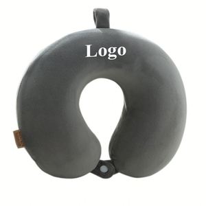 Oreiller de voyage en U personnalisé avec logo imprimé, best-seller, en coton à mémoire de forme multicolore, oreiller cervical en U à mémoire de forme - Product Image 1