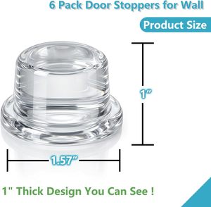 6PCS Reusable PU <strong>Door</strong> Stopper 1 Inch Thick Clear Self Adhesive Wall Protector for <strong>Door</strong> <strong>Knob</strong> and Wall Damage Protection - Product Image 6