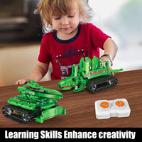 Robot de Control Remoto 5 en 1, Dinosaurio Guerrero, Juego de Bloques de Construcción Programables, Modelo de Dinosaurio Mecánico, Juguete para Niños de 5 a 7 Años, ABS