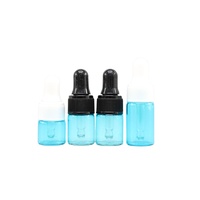 Flacons de parfum en verre bleu avec compte-gouttes et bouchon anti-fuite 1ml 2ml 3ml 5ml Mini flacons de test pour huiles essentielles en verre