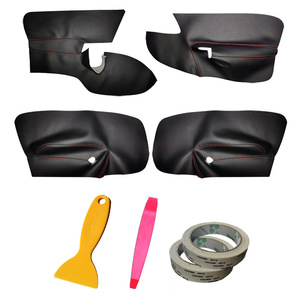 Volkswagen Golf 5 <b>Door</b> Panel Leather <b>Trim</b> Kit Black Microfiber Interior Upgrade With Installation Tools - Product Image 1