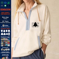 Pull-over en molleton de coton à demi-zip style universitaire décontracté pour entraîneurs de basketball avec cordon de serrage