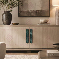 Poignée de tiroir et bouton de meuble en marbre vert foncé de style contemporain personnalisé, en pierre naturelle