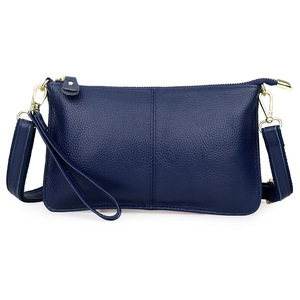 Women's Fashion Cow Leather Zipper Closure Cross Body <b>Bag</b> with Polyester Lining Lightweight Solid Color for Phone Everyday Use - Product Image 3