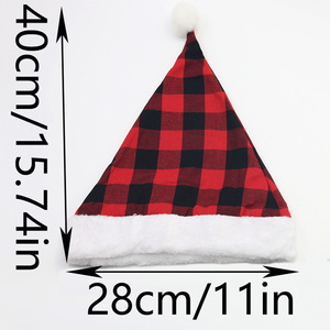Chapeaux de Père Noël classiques adaptés à l'extérieur, chapeau de Noël rouge pour fête, décoration de Noël, vente en gros, personnalisable - Product Image 2