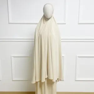 luxury Malaysia Modesty Style Tudung Chiffon Silky Prayer Set Telekung Soft Comfortable Women Muslim Raya