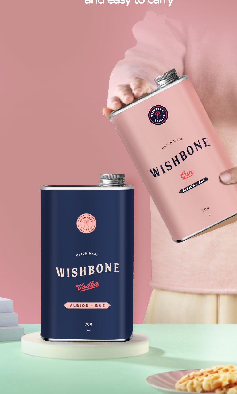 Rectangular Stainless Steel Can vodka Can Wine Bottle Alcohol Container Spirits Packaging Alcohol Can