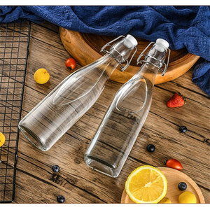 100ml 150ml 500ml 1000ml Enzyme Bouteille Facile Flip Couvercle Transparent Boisson Bière Vin Bouteilles D'eau En <span class=keywords><strong>Verre</strong></span> Swing Top Bouteille - Product Image 5