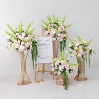 Boule de fleurs artificielles rose et verte, centre de table de mariage, couleurs populaires assorties pour l'aménagement d'événements et de fêtes, disponible en gros et sur mesure