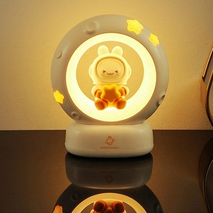 Cartoon Cat Moon Ring Night Light Soft Warm LED Ambient <b>Lamp</b> Rechargeable Cute Kitty Cloud <b>Lamp</b> For Children Room Decor Gift - Product Image 6