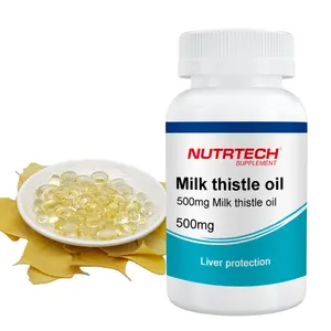 Private Label Herbal Supplement Liver Health Support Milk Thistle Extract 500mg 1000 mg Milk Thistle Softgels Milk Thistle