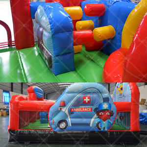 Firehouse Dry Combo Bounce House Slide Obstáculo Camión de bomberos Salto Castillo hinchable Camión de bomberos Moonwalk Estación de bomberos Moon Jump - Product Image 6